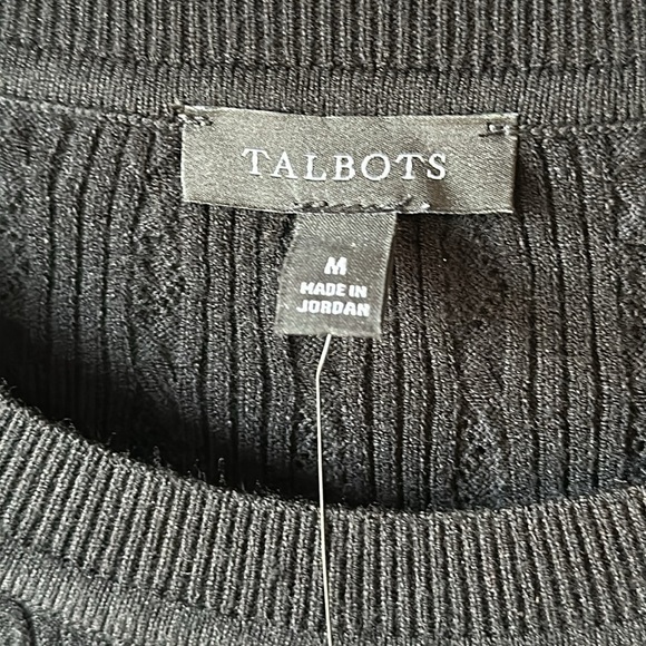 NWT Talbots Woven Sleeve Crewneck Pullover Sweater Size Medium - Picture 8 of 13